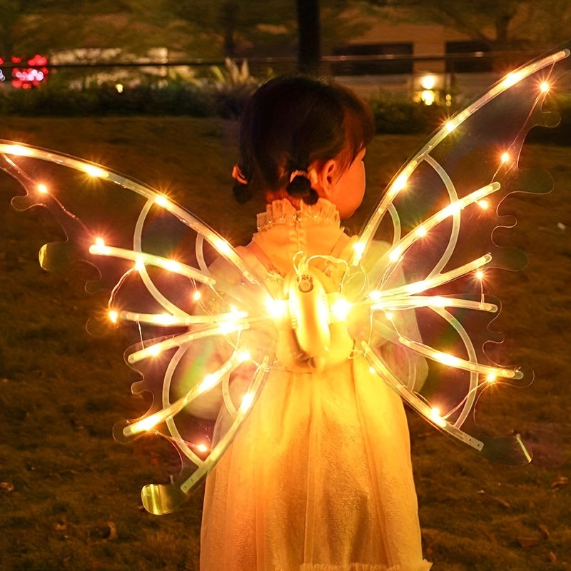 LED Butterfly Wings Glow in the Dark | Motion Sensor & Music Activated Color Changing Lights | Magical Costume Wings for Girls & Women, Halloween Dress Up, Christmas & Mardi Gras Party Accessory