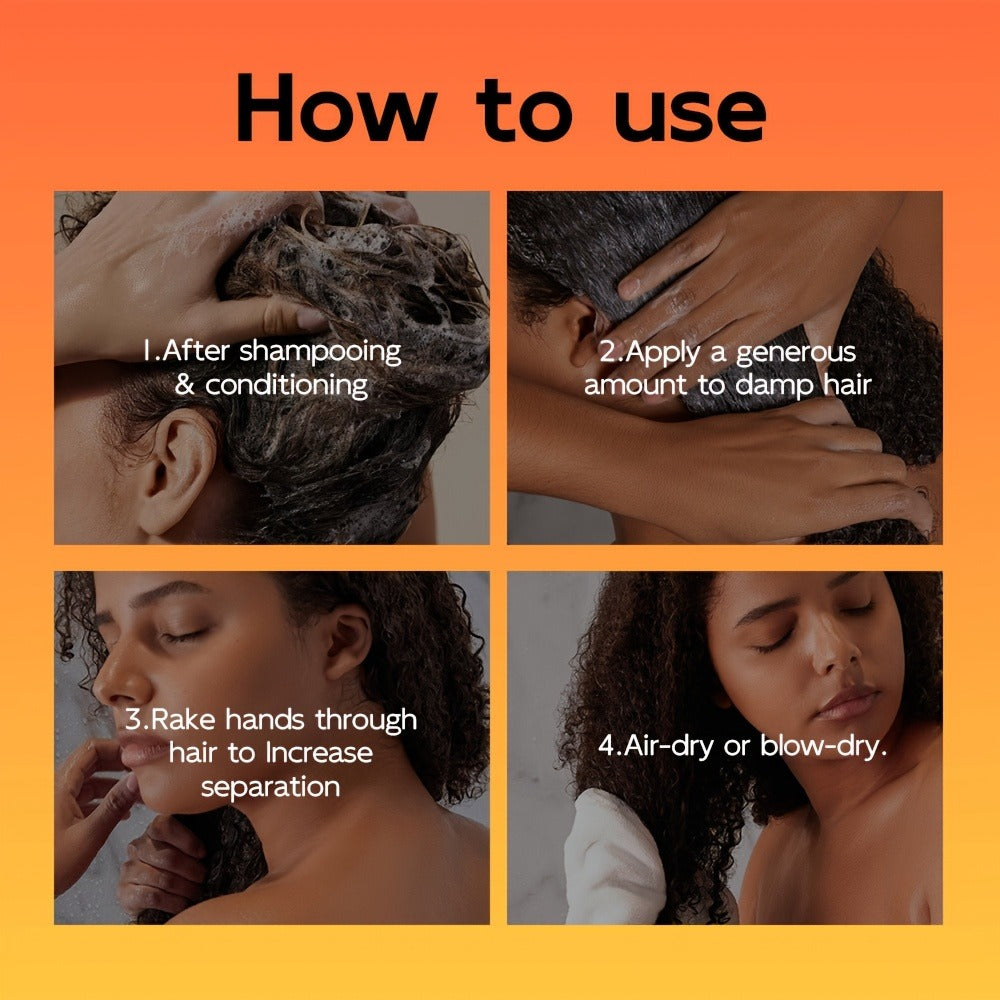 Castor Oil Curl Defining Cream 2-Pack — Deep Moisture Repair Curl Styler with Rosemary & Coconut Oil, Frizz Control, Elastin Boost for Wavy Curly Coarse Hair, Holiday Gift Set - product image 9