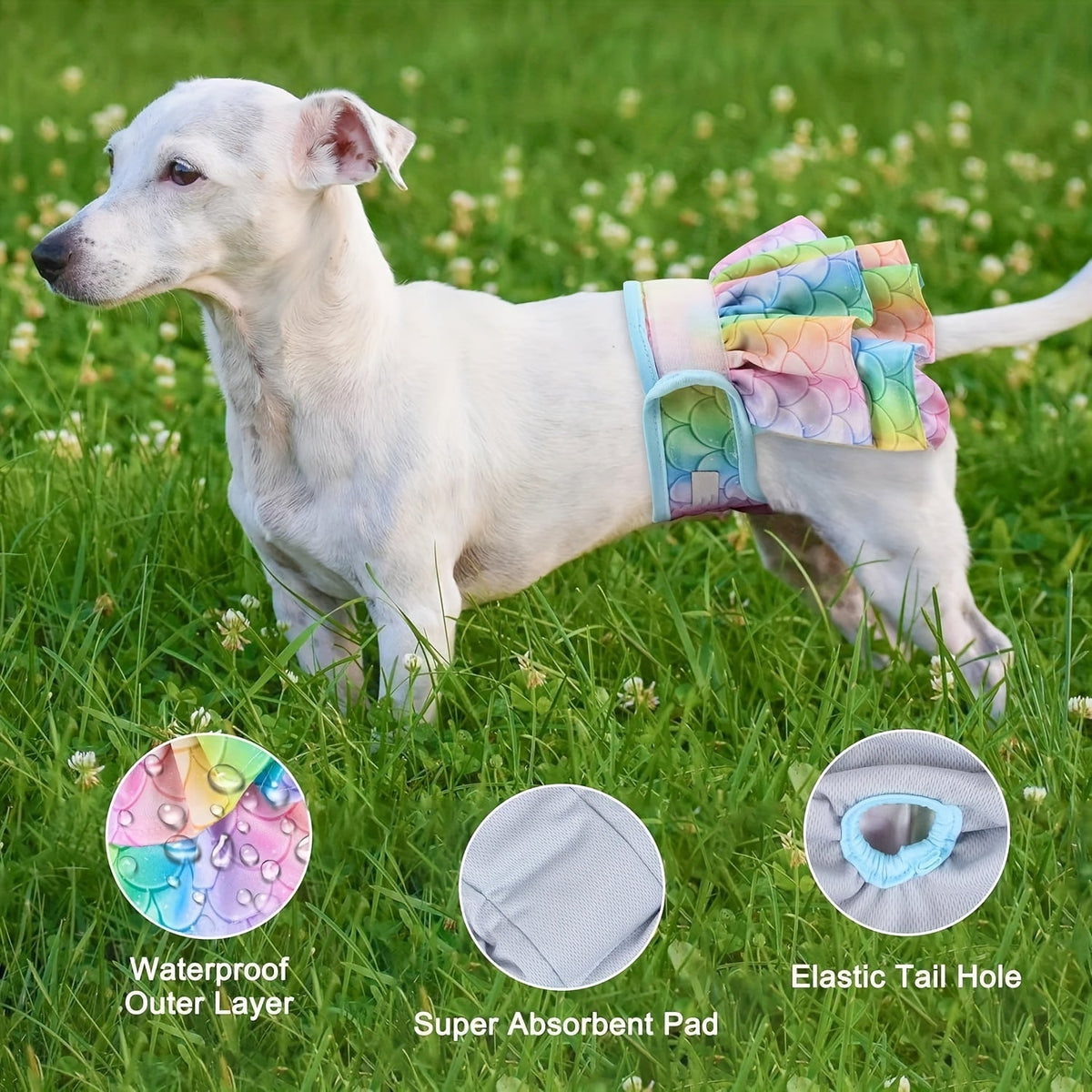 Dog Panties Diaper Skirt for Dogs in Heat, Period, Incontinence & Excitable Urination, Size S | Female Dog Diapers Reusable Washable 3-Pack - product image 3