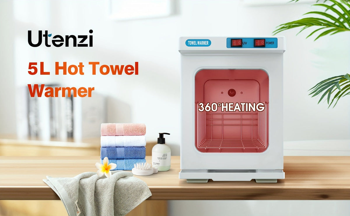 UV Hot Towel Warmer Cabinet 1.32 Gal 2-in-1 Heating & UV Sterilization — Freestanding Professional Spa Heater for Salon, Barber, Esthetician, Gym, Hotel & Home, Black & White - product image 11