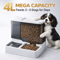 2.8L Food Container + 1L Water Tank, Dual Bowl Automatic Feeding Station, No Electricity, Visible Storage for Small & Medium Dogs – Gravity Dog Feeder - product image