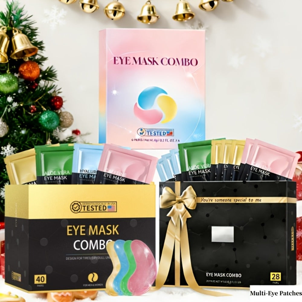 Collagen Eye Mask Patches 40 Pairs – Caffeine & Aloe Vera Under Eye Patches 4 Types Eye SPA Multi-Color Depuff Dark Circle Moisturizing Daily Eye Care Gift Set for Women - product image 12