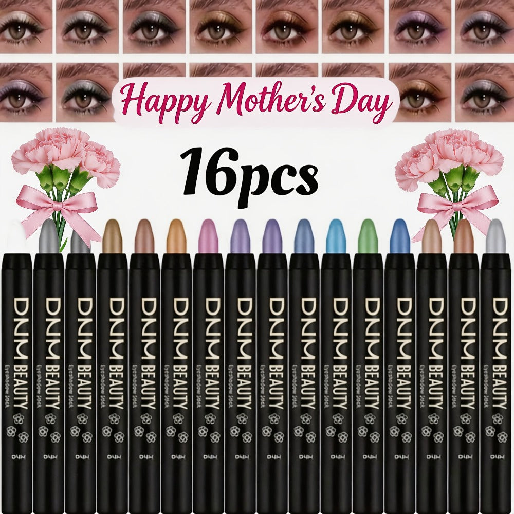 Highly Pigmented Eyeshadow Stick Set 16 Colors Waterproof Matte & Shimmer Eye Makeup Pencil Kit — Blendable Crease-Proof Long-Lasting Eye Crayon for Women Beginners Daily & Glam Lo - product image 10