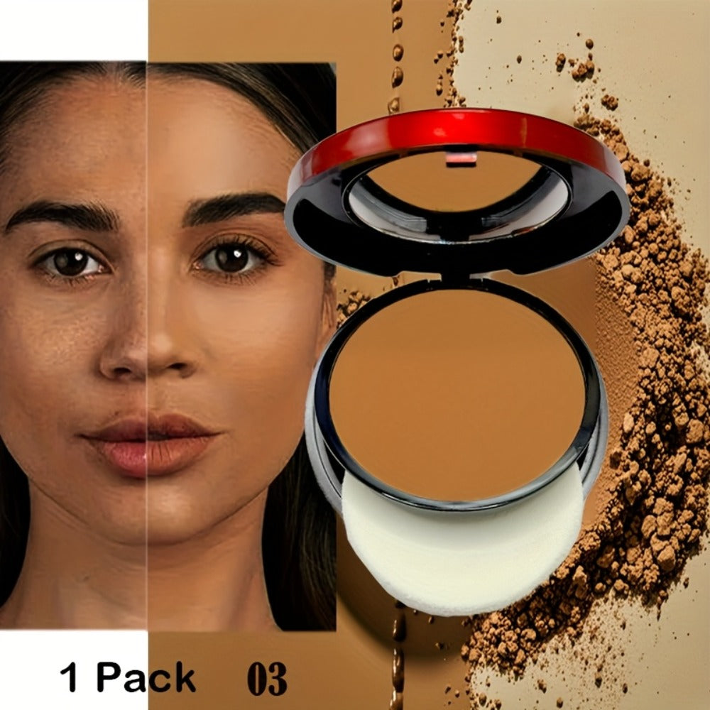 Pressed Powder Foundation Contour Matte Ful1l Coverage Oil Control Waterproof | 6 Shades Light to Dark | Blending Puff Included | 1-Pack & 2-Pack Duo Set Available - product image 19