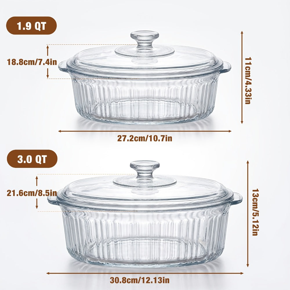 Borosilicate Glass Baking Dish with Lid 96oz – Oval Casserole Pan Microwave Oven Fridge Safe | Multi-Use for Baking, Meal Prep, Grilled Fish, Salad & Food Serving | Kitchen Bakewar - product image 2