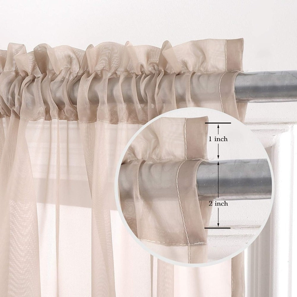 Sheer Curtains 2 Panels Rod Pocket – Light Filtering Privacy Window Drapes for Living Room Bedroom Modern Home Decor - product image 31