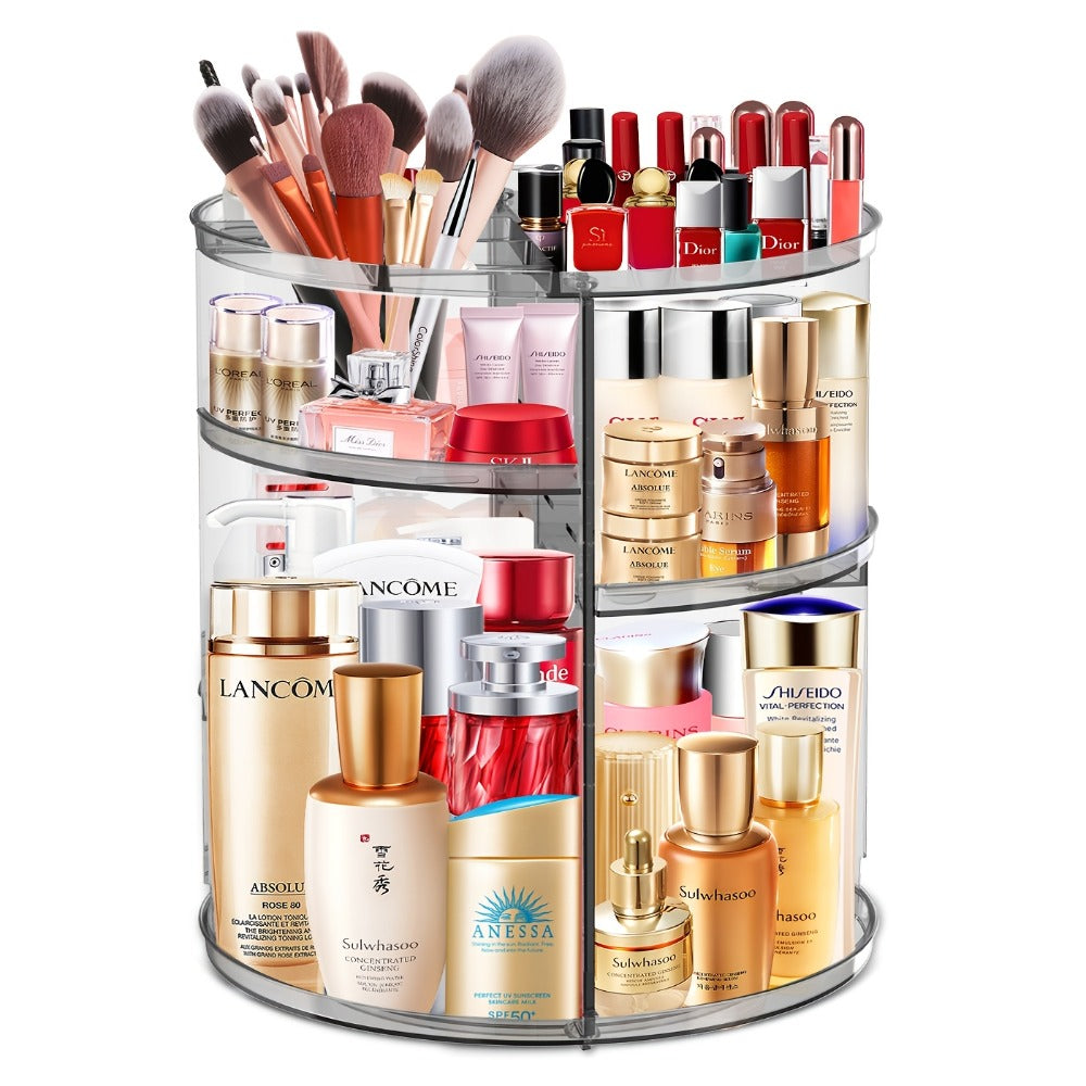 Rotating 360 Makeup Organizer Spinning Cosmetic Storage Display Rack 7 Adjustable Layers Large Capacity Skincare Holder for Vanity Countertop Bathroom Dresser White Blue Gray - product image 7