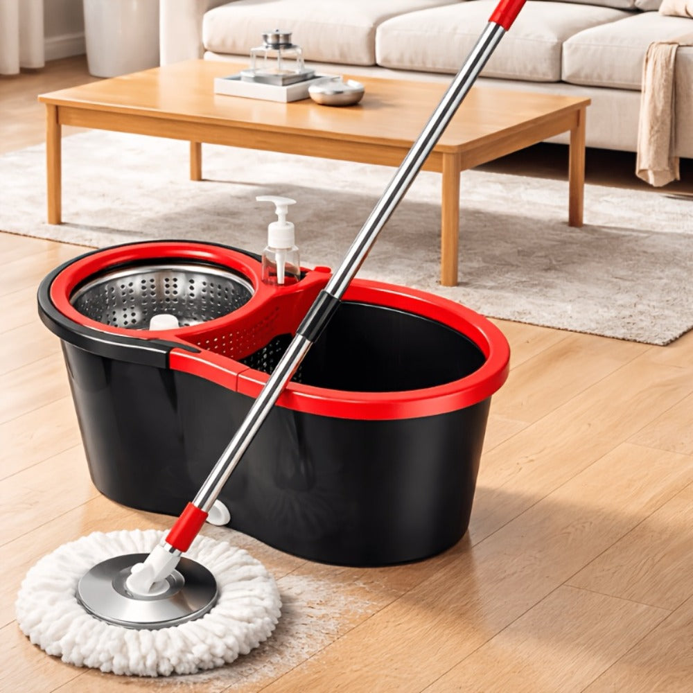 Spin Mop and Bucket Set 360° with 4 Microfiber Mop Heads – Wringer Bucket Floor Cleaning Kit for Hardwood Tile Laminate – Spinning Mop System Home Kitchen - product image 6