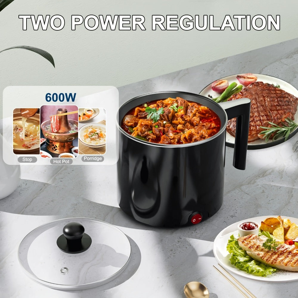 Electric Hot Pot 1.5L Non-Stick Saucepan – Portable Mini Electric Cooker for Noodles, Pasta, Eggs, Steak & Ramen | Fast Heating, Dorm & Travel Friendly - product image 5