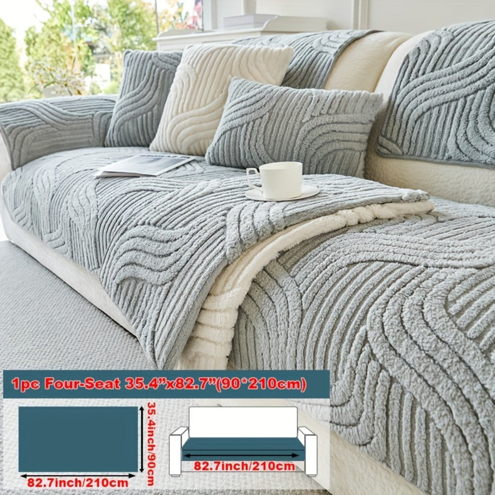 Stretch Velvet Sofa Cover Non-Slip | Plush Shu Velveteen Couch Slipcover, Modern Luxury Pet Friendly Machine Washable, 2 3 4 Seat, Armrest & Pillowcase, Living Room Bedroom Office - product image 16