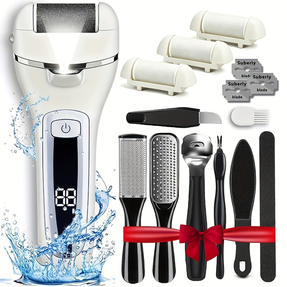 Electric Pedicure Foot File 10-in-1 Kit – Rechargeable with Digital Display, 3 Roller Heads, Dead Skin & Hard Skin Remover for Men & Women - product image 7