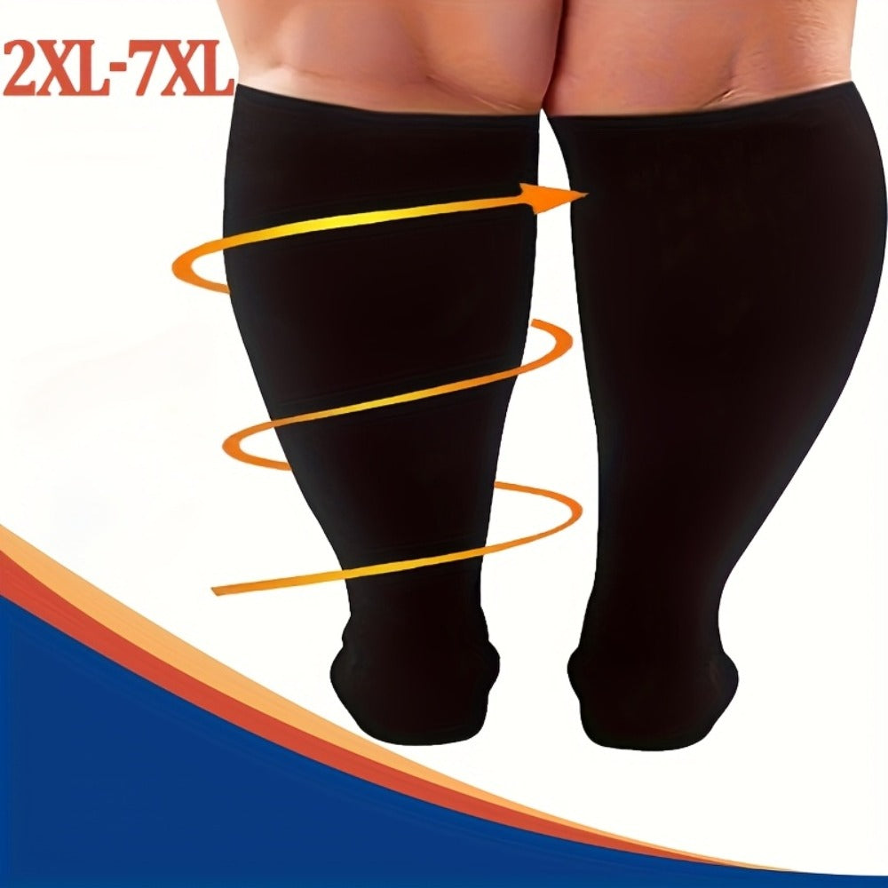 Plus Size Compression Socks 2 Pairs High Elasticity Sports Fitness Oversized Socks for Men Women 2XL 3XL 4XL 5XL 6XL 7XL Running Athletic Support - product image