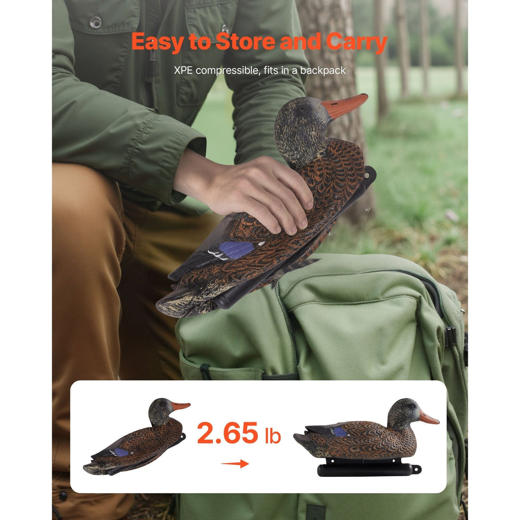 Realistic Floating Teal Decoy Set with Bionic Painting, XPE Compression Storage, 3 Male & 3 Female Ducks for Hunting, Pond Garden Yard Decoration, Flock - product image 3