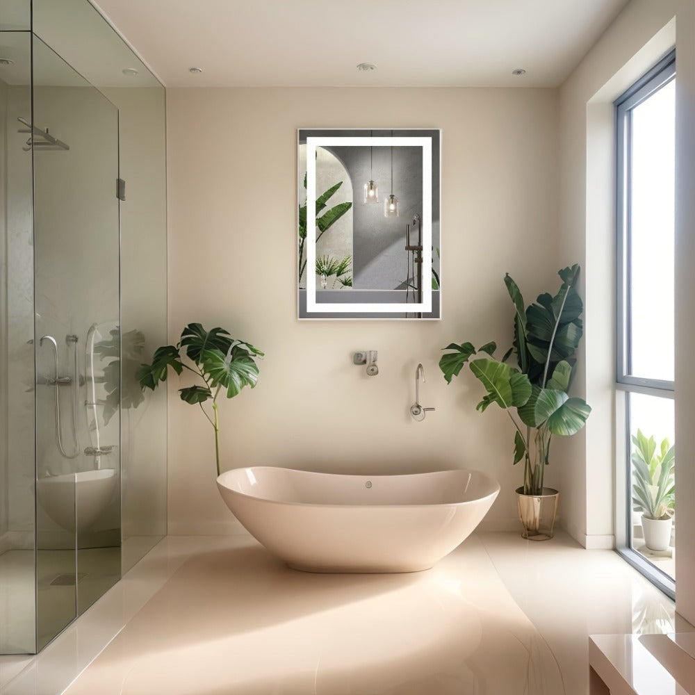 LED Bathroom Mirror with Anti-Fog – Dimmable Vanity Mirror, 3 Color Lighting Modes, Dual Light Source, Wall Mounted Horizontal or Vertical, Tempered Glass, Multiple Sizes - product image 4