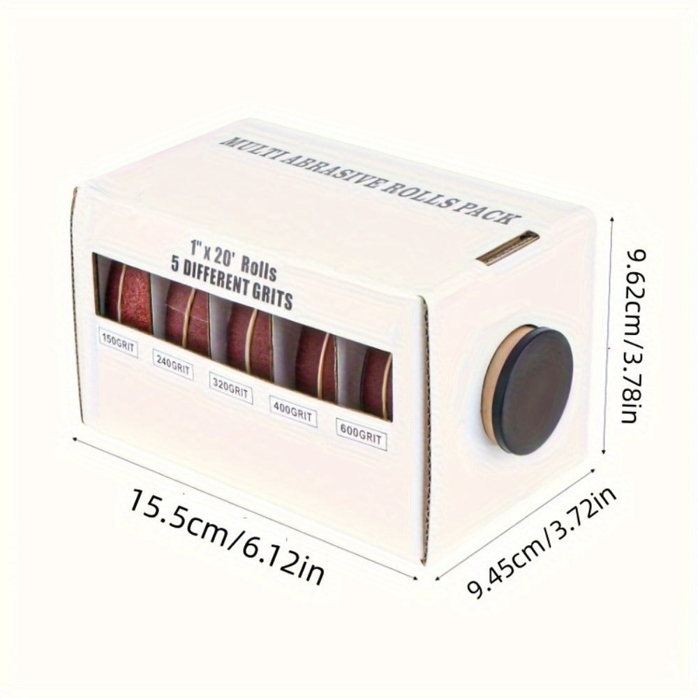 Sandpaper Roll with Dispenser, Aluminum Oxide Multi-Grit Emery Cloth 80-600, 4/5/6 Piece Set, 236 Inch for Wood Metal Glass Woodworking Sanding Blocks DIY - product image 7