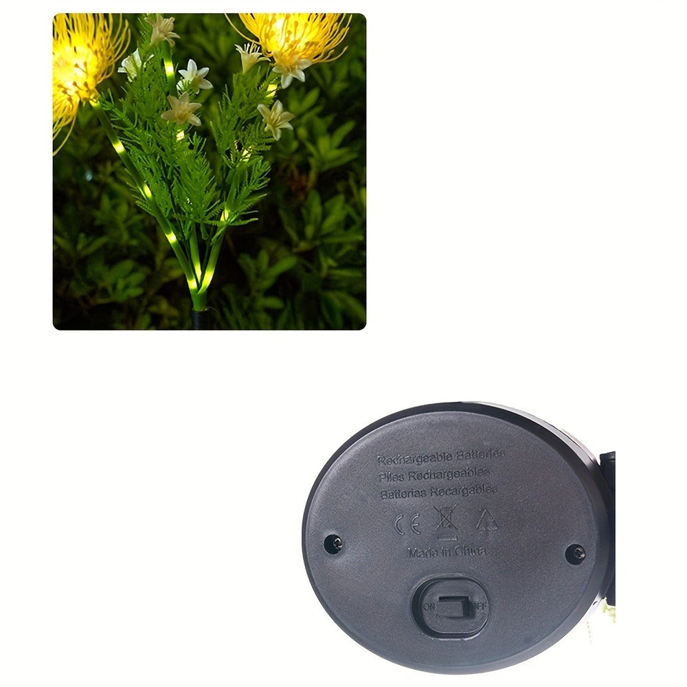 Solar Powered Flower Garden Lights 2-Pack – 3-Head Outdoor Lawn Simulation Shore Flower Stake Lights for Courtyard, Garden, Pathway & Landscape Decoration - product image 7