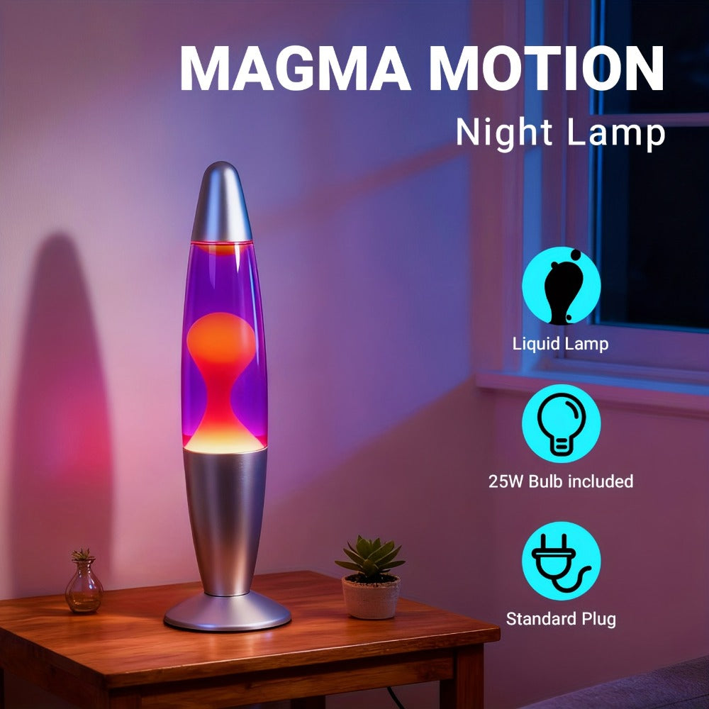 Lava Lamp 16 Inch for Bedroom Living Room Office, Relaxing Liquid Motion Lamp with Purple Water Yellow Wax, Retro Night Light Home Decor Accent - product image
