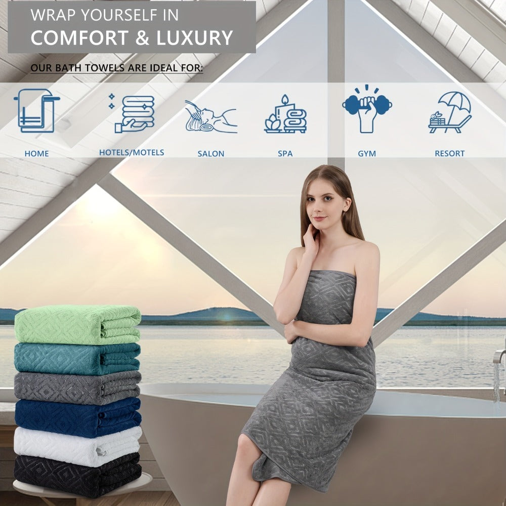 700GSM Bath Towel Set 8 Piece Extra Large Ultra Soft Thick - Highly Absorbent Quick Dry | 2 Oversized Bath Towels 2 Hand Towels 4 Washcloths | 16 Colors | Bathroom Hotel Gym Spa Ad - product image 2
