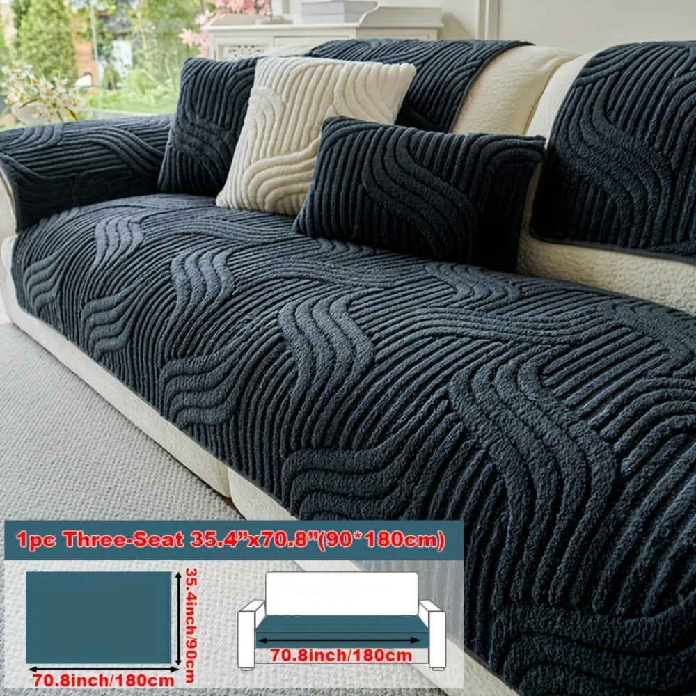 Stretch Velvet Sofa Cover Non-Slip | Plush Shu Velveteen Couch Slipcover, Modern Luxury Pet Friendly Machine Washable, 2 3 4 Seat, Armrest & Pillowcase, Living Room Bedroom Office - product image 4