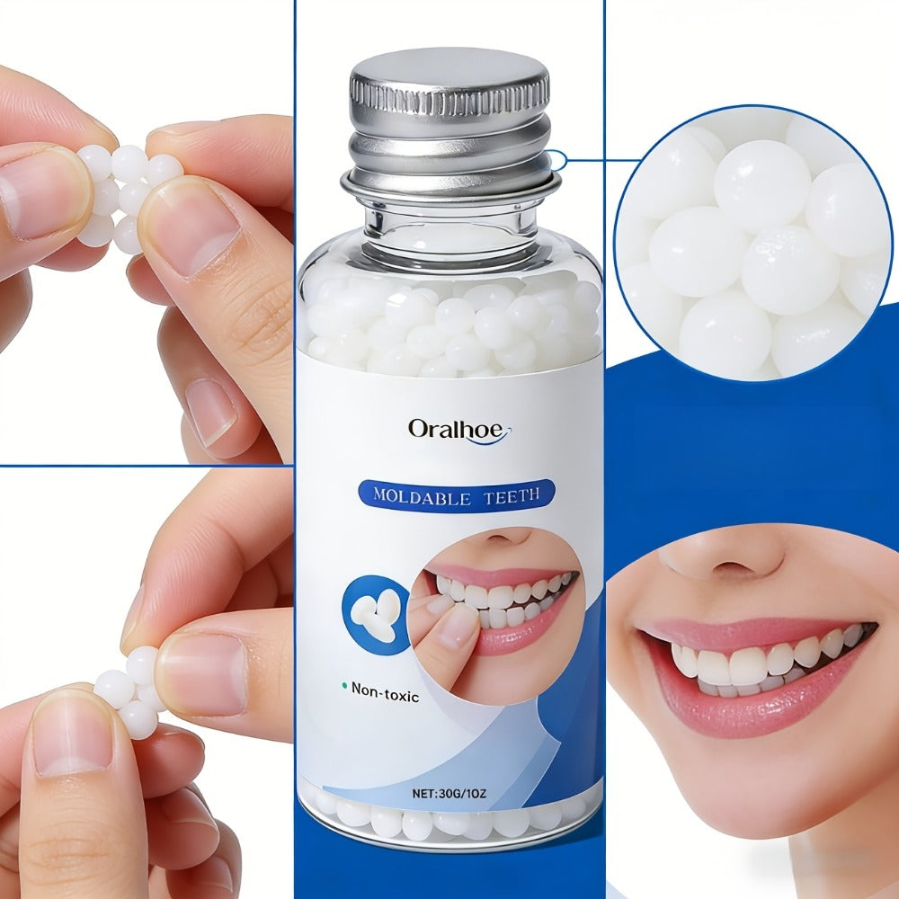 Temporary False Tooth Kit DIY Cosmetic Dental Repair Moldable Thermoplastic Realistic Fit for Missing Broken Chipped Teeth Secure for Eating Daily Wear Men Women Elderly 30g - product image 10