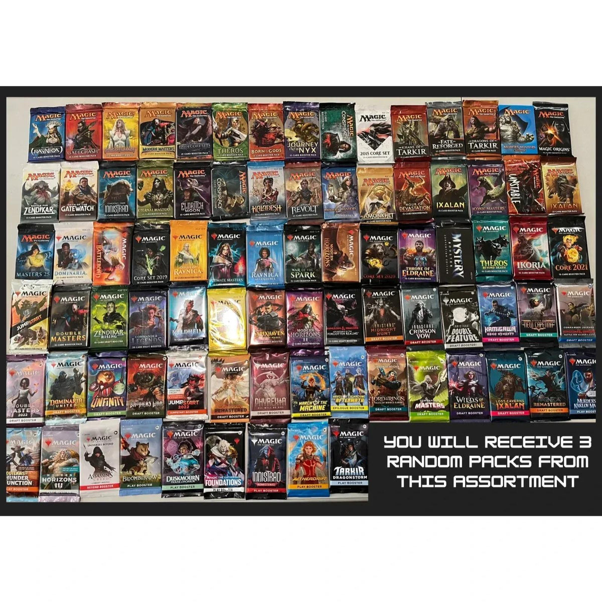 3 Random Sealed MTG Packs, Assorted Sets with Rare & Foil Pull Potential, Gift for MTG Players & Collectors | Magic The Gathering Booster Pack Bundle