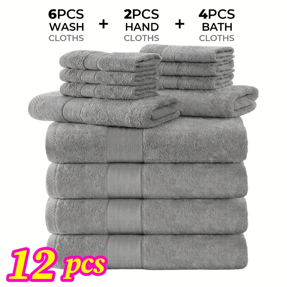 Luxury Towel Set 12 or 24 Piece Hotel Quality Cotton - Highly Absorbent Quick Dry Thick Bath Towels Hand Towels Washcloths | 7 Colors | Hotel Spa Gym Home Bathroom Essentials Gift  - product image 19