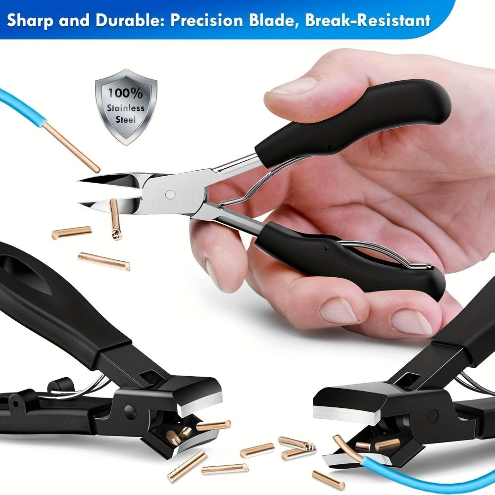 Concave Blade Wide Jaw Nail Clippers for Thick Toenails 5pcs Set Heavy Duty Stainless Steel Ingrown Toenail Trimmer Professional Pedicure Tool for Seniors Men Elderly - product image 3