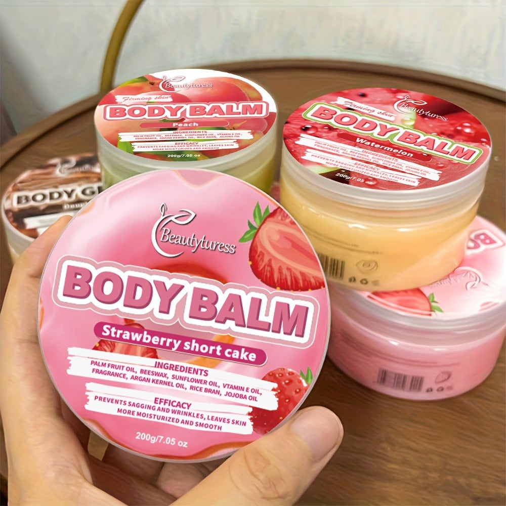 Body Butter Cream 200g Shea Butter Vitamin C Glycerin — Deep Moisturizing Body Glaze for Dry Skin Long-Lasting Hydration Hypoallergenic, 6 Fruity Scents Strawberry Peach Watermelon - product image