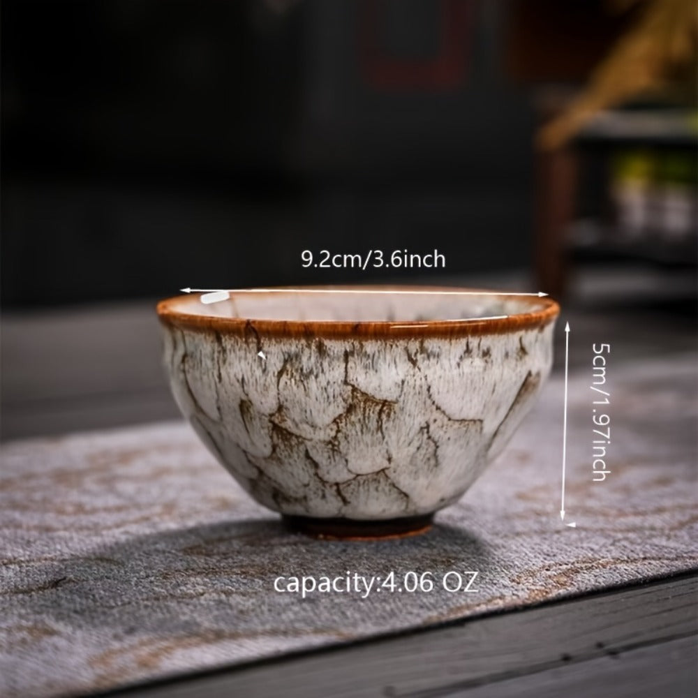 Kung Fu Tea Cups Set of 5 – Handmade Kiln-Fired Jianzhan Ceramic Teacups – Five-Element Design in 5 Colors with Gift Box – Elegant Chinese Tea Ceremony Cup Gift for Business, Frien - product image 4