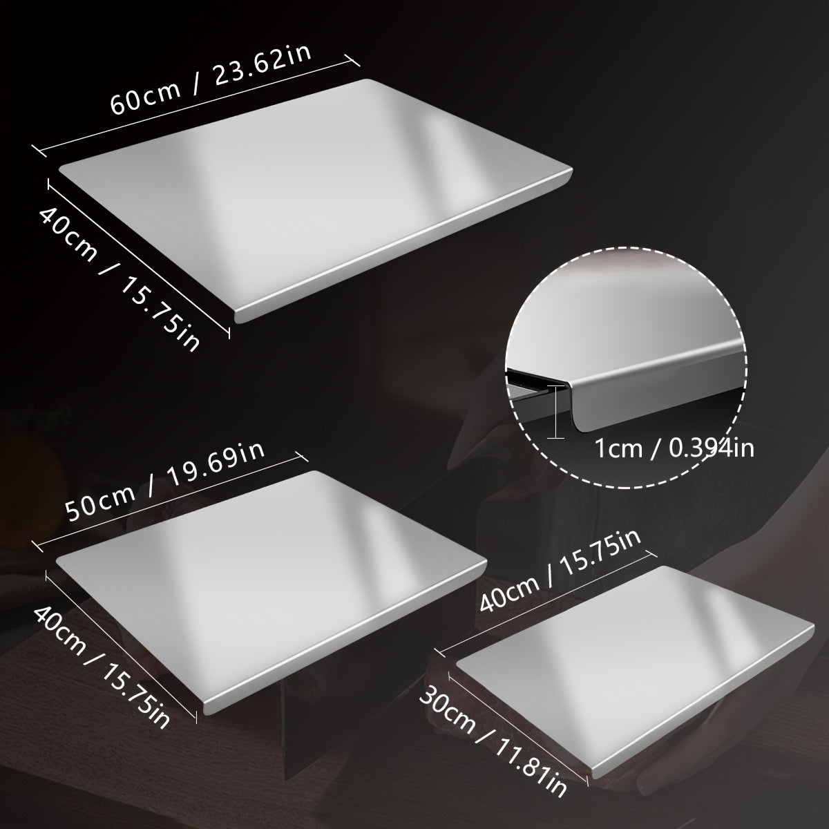 Stainless Steel Cutting Board Large Extra Thick 304 Food Grade Metal Chopping Board Non-Slip Butcher Block for Kitchen Meat Vegetables Fruits with Juice Groove - product image 12