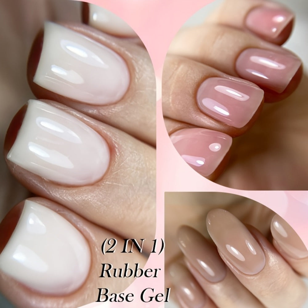 Rubber Base Gel Polish Set 6pcs Nude Pink 2-in-1 Builder Base Coat – Self-Leveling Soak Off UV LED Semi-Permanent Long-Lasting Gel Manicure Kit 0.24oz Each for DIY & Salon Nail Art - product image 8
