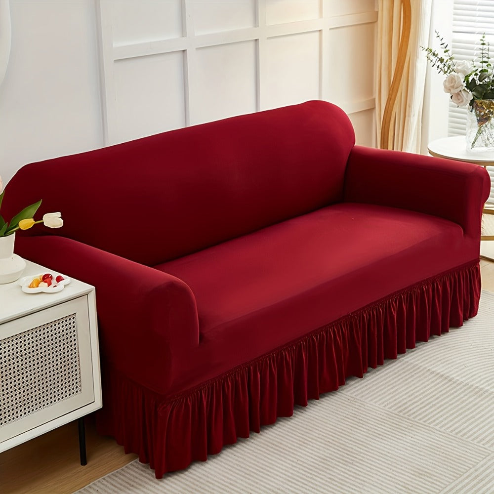 Stretch Sofa Slipcover Lightweight Breathable Elastic Full Cover Skirted Design Anti-Slip Soft Cool Comfort Machine Washable for 3 4 Seater Living Room Furniture Protector - product image 2