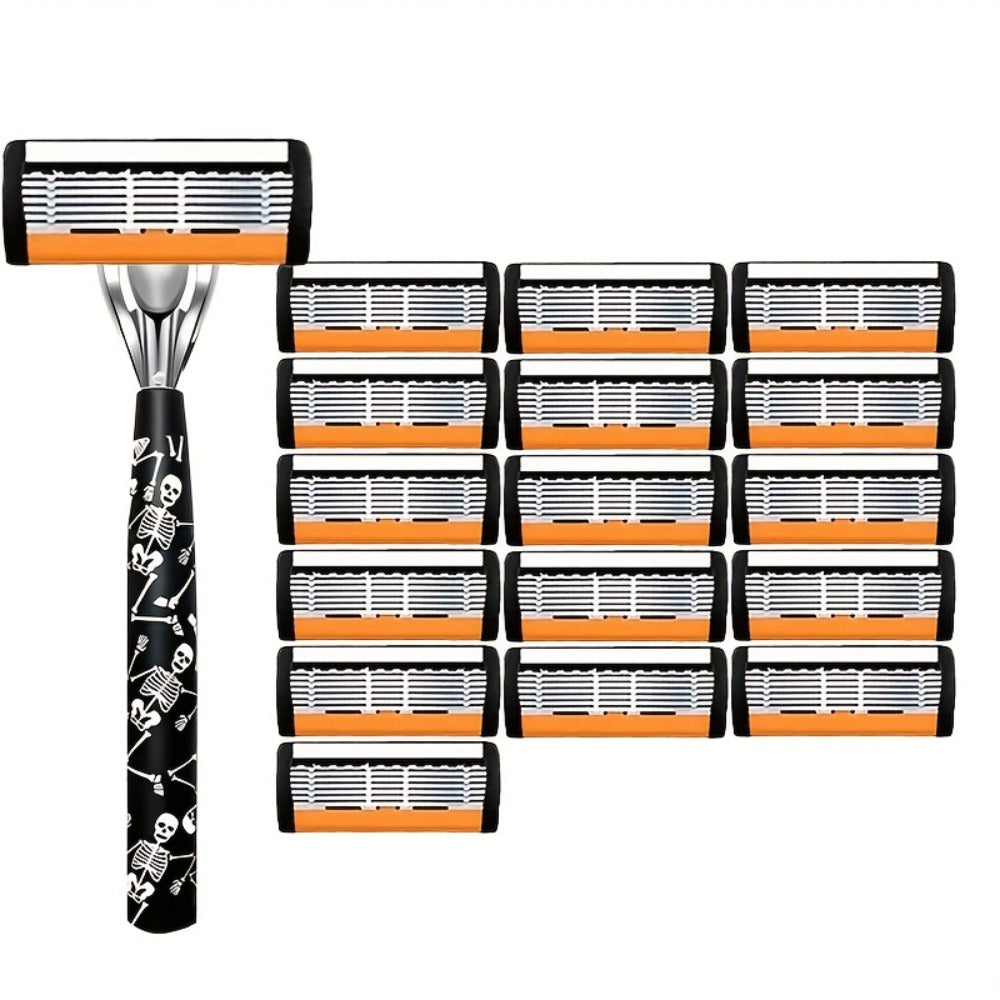 Safety Razor for Men 7-Layer Progressive Blades — Non-Slip Stainless Steel Handle Classic Double Edge Razor for Beard & Mustache Grooming, 1 or 2 Handle + 15–36 Blade Pack Options - product image 5