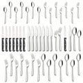 Stainless Steel Flatware Set 24/48 Piece with Steak Knives | Mirror Polished Silverware Set for 4/8 | Gifts & Outdoor Dining | Dishwasher Safe Cutlery Utensil - product image 2