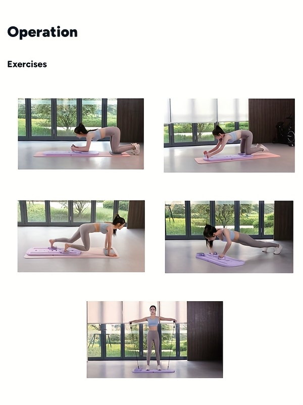 350LB Capacity, PP Anti-Distortion, Collapsible with Resistance Bands & Non-Slip Feet for Shoulders, Abs & Full Body Strength Training – Home Pilates Training - product image 16