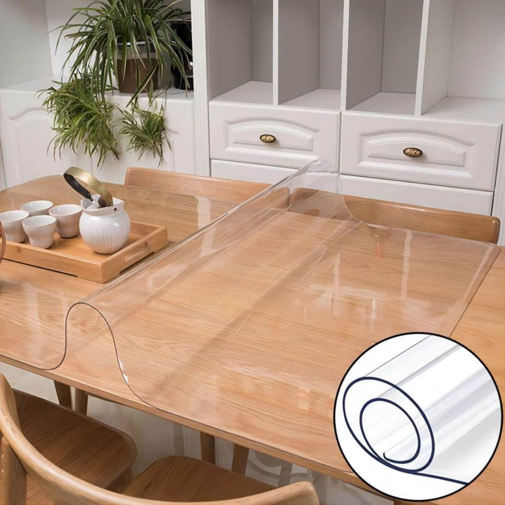 Clear PVC Tablecloth Table Protector 1.5mm Thick Transparent Table Cover Heat Resistant Scratch Resistant Waterproof Desk Mat for Dining Table Home Office Restaurant Coffee Table M - product image 10