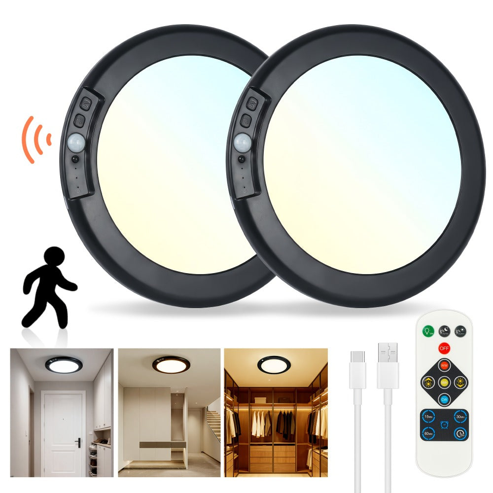 Rechargeable LED Ceiling Light with Motion Sensor – Remote Control Dimmable, 3 Color Temps 3000K/4500K/6500K, 10 Brightness Levels, Battery Operated Closet Light for Bathroom Hallw - product image 17