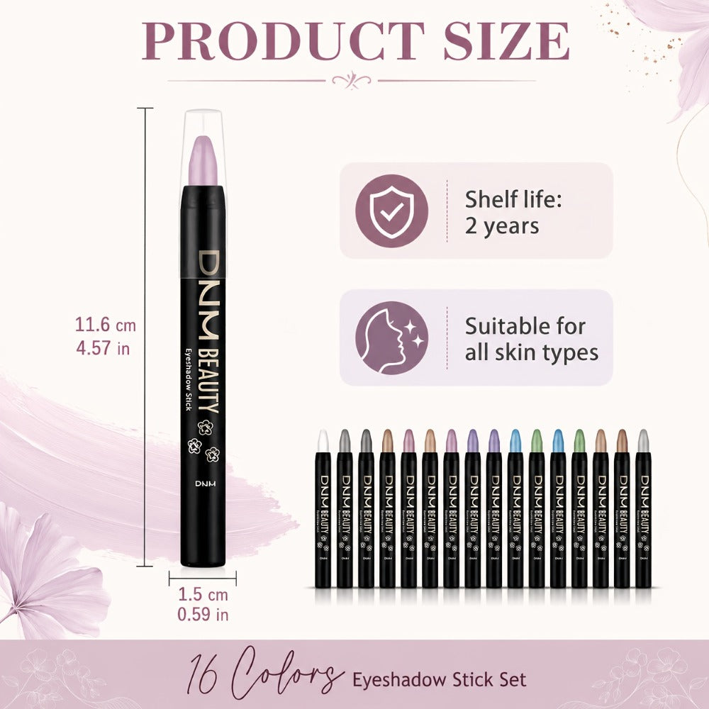 Highly Pigmented Eyeshadow Stick Set 16 Colors Waterproof Matte & Shimmer Eye Makeup Pencil Kit — Blendable Crease-Proof Long-Lasting Eye Crayon for Women Beginners Daily & Glam Lo - product image 15