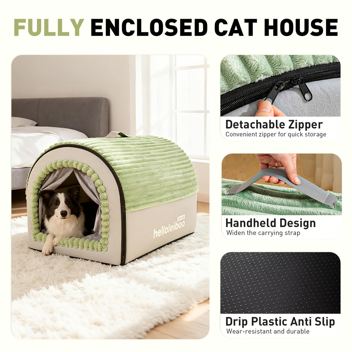 All-Season Soft Washable Cave Bed with Non-Slip Bottom, Cozy Puppy Kennel for Small Medium Large XL Dogs and Cats, Hassle-free Clean Removable Cushion, 4 Sizes - product image 5