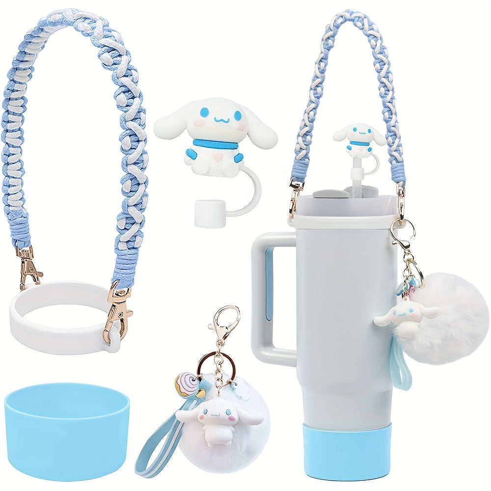 Compatible with 30 & 40 oz Tumblers, Hello Kitty Kuromi Cinnamoroll Melody Foam Handle Strap, Cute Cartoon Water Bottle Accessories | Kawaii Sanrio Tumbler Accessories Cup Sleeve & Silicone Boot Set