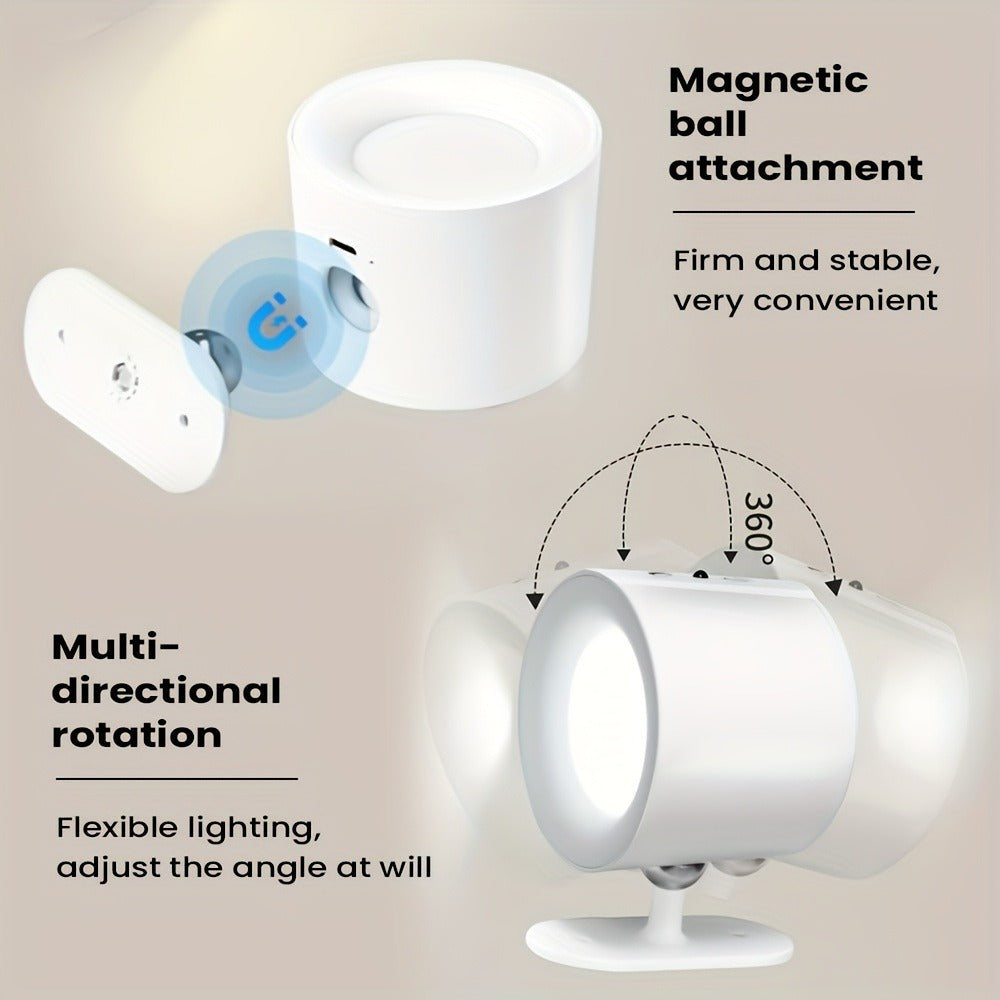 USB Rechargeable LED Wall Light 2 Pack – 360° Rotating Magnetic Ball Touch Control Reading Lamp with 3 Color Temps – Wireless Wall Mounted or Desktop Light for Bedroom Living Room - product image 12