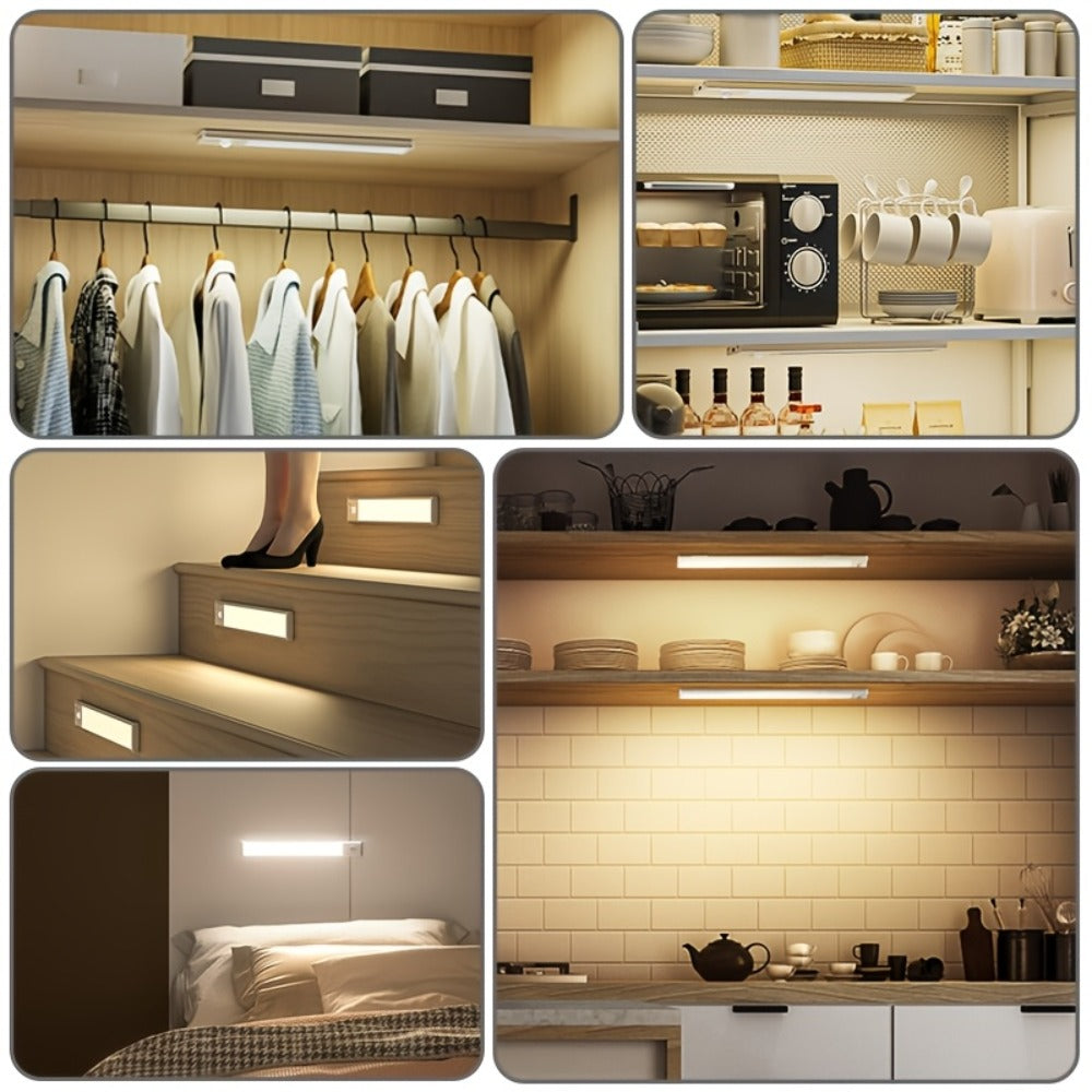 Motion Sensor Under Cabinet Lights 2 Pack | Wireless USB Rechargeable Dimmable 3 Color Temperatures Stick-On Magnetic LED Light for Kitchen Cabinet Wardrobe Stairs Cupboard - product image 15