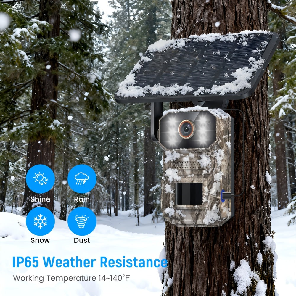 4G LTE Cellular Trail Camera with Solar Panel – 4K Wildlife Monitoring Camera, PIR Motion Sensor, Infrared Night Vision, Two-Way Voice, Remote Access, No WiFi Required, for Hunting - product image 2