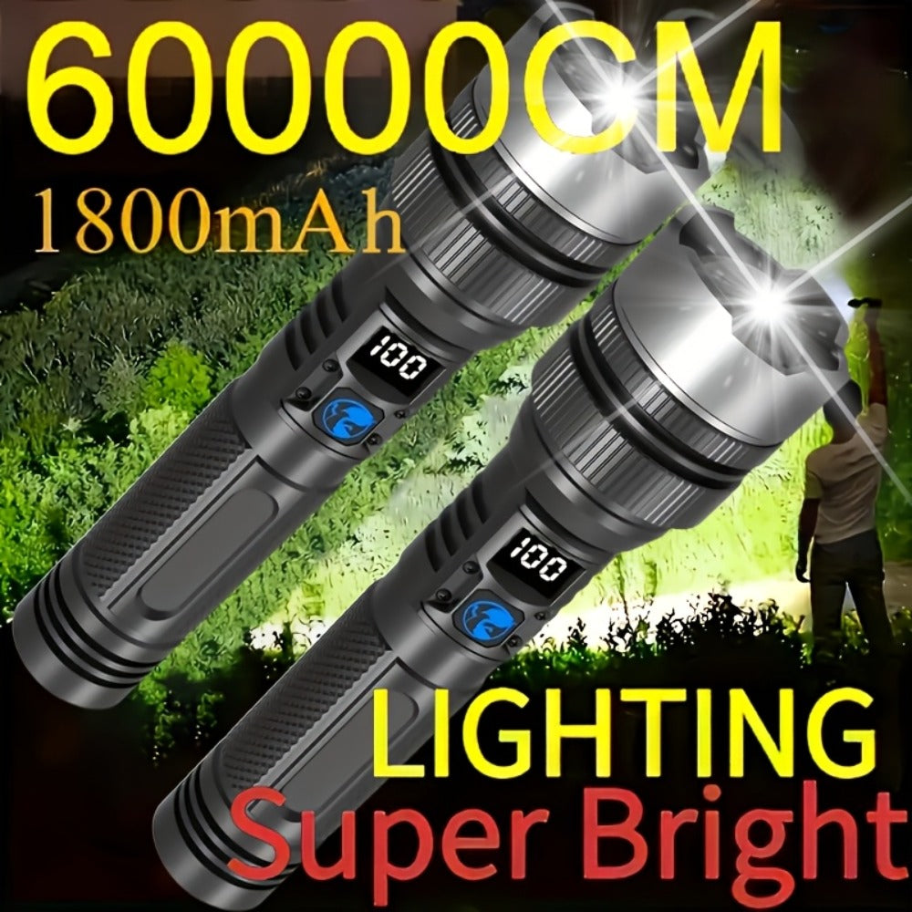 LED Flashlight Rechargeable 1000 Lumen – 2-Pack Super Bright Tactical Flashlight with Digital Display, Camping Fishing Hunting Emergency Lighting, Gift Box Included, Father's Day G - product image 6