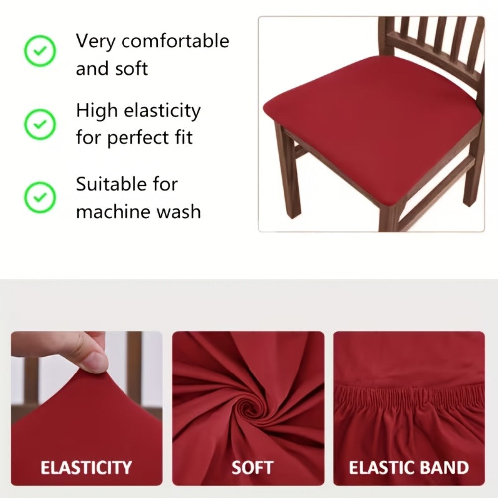 Dining Chair Covers Set of 4 Stretch Elastic Seat Slipcovers Soft Brushed Polyester Solid Color Chair Protector for Home Office Kitchen - product image 8