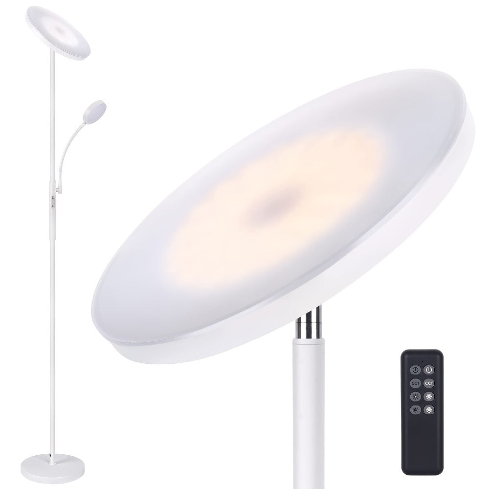 LED Floor Lamp with Reading Light – 27W 2300LM Dimmable Torchiere Standing Lamp, 4 Color Temperatures, Remote & Touch Control, Metal Base for Living Room Bedroom Home Office (Black - product image 5