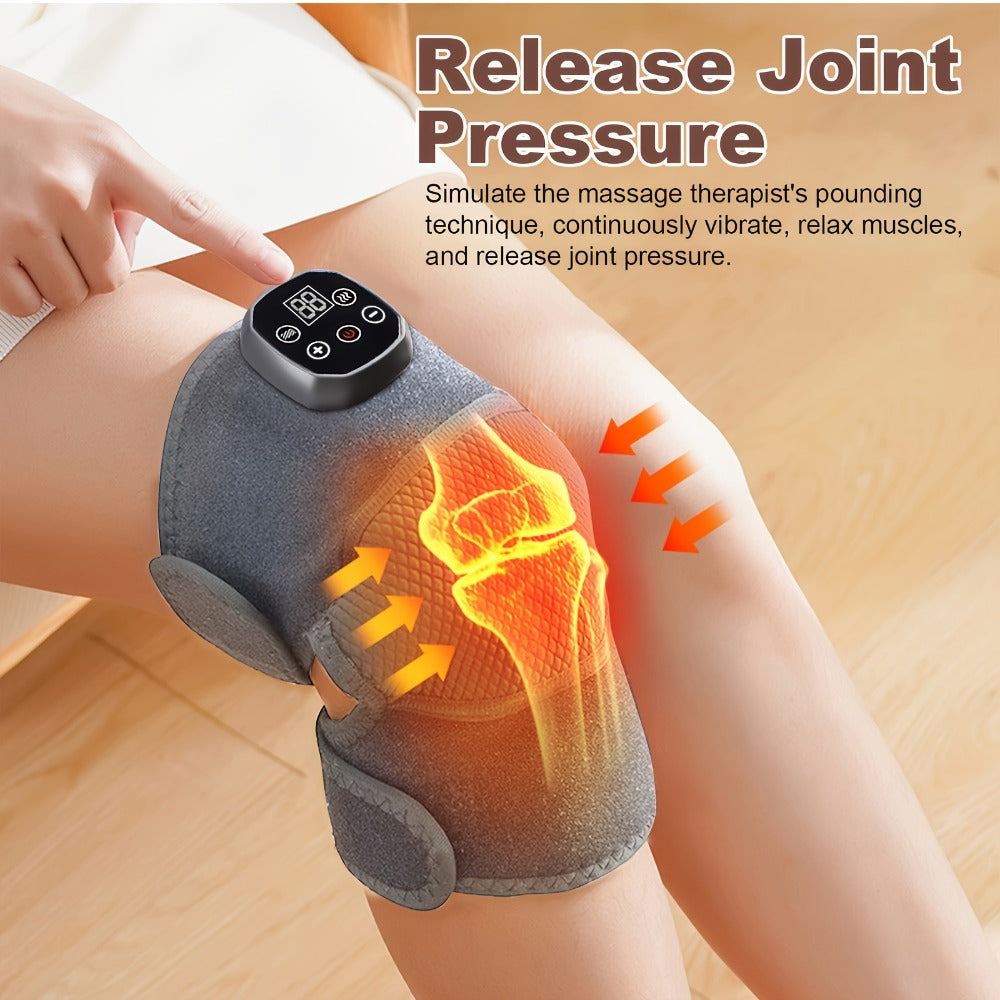 Heated Knee Massager Brace – Wireless Electric Knee Pad with Heat & Vibration, USB Rechargeable Warm Massage Knee Support Wrap for Arthritis, Joint Pain Relief, Men & Women - product image 2