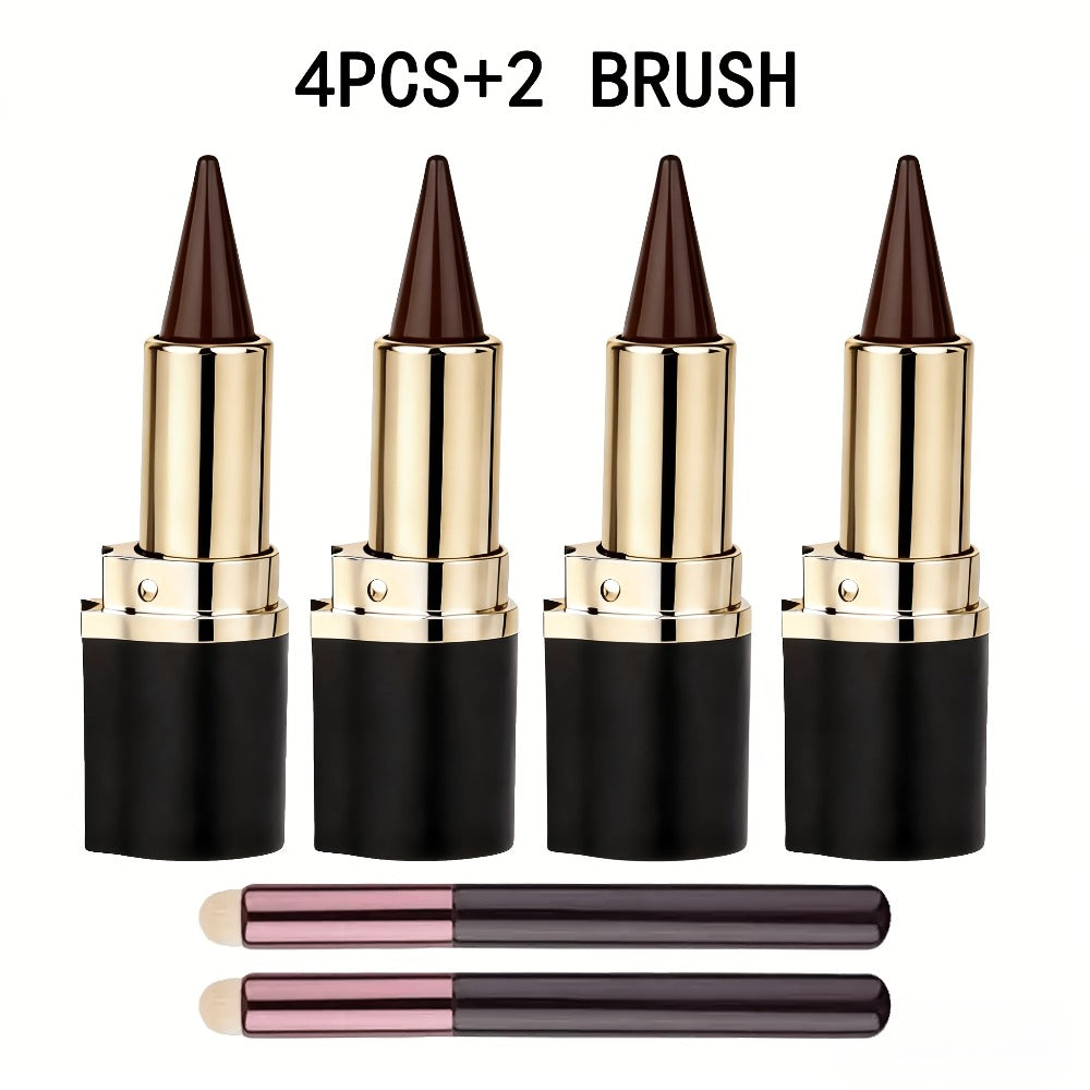 Waterproof Gel Eyeliner Stick 2 or 4PCS 24-Hour Long-Lasting Matte Fast-Drying Non-Smudge Eye and Lip Liner with Brush - Black Brown Everyday Party Makeup Women - product image 7