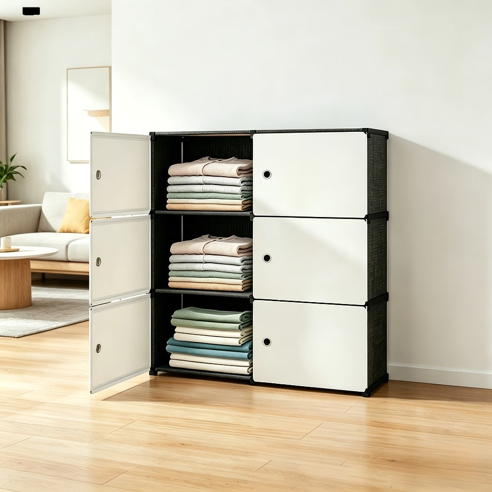 Modular Storage Cabinet with Magnetic Door, 3-Tier & 4-Tier Closet Organizer, Large Capacity Wardrobe Storage Unit, Dust-Proof Odor-Free Stackable Shelves, Easy Assembly for Bedroo - product image 3