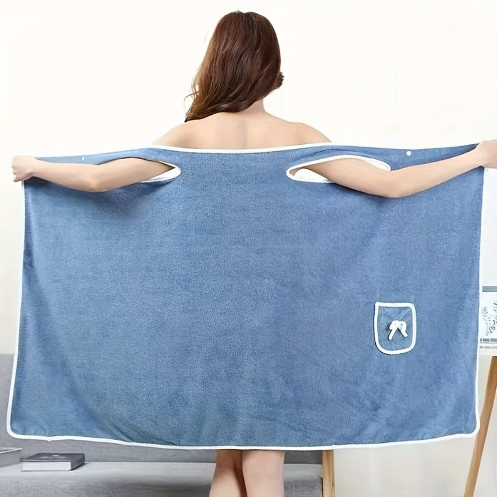 Wearable Bath Towel Wrap Coral Fleece Bow-Knot Strapless Bathrobe Quick Dry Absorbent 260GSM Soft Skin-Friendly Adult Shower Towel for Bathroom Beach Spa Light Purple Pink - product image 12
